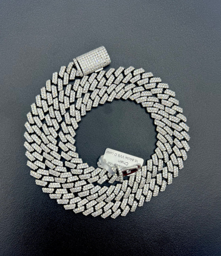 925 SILVER MOISSANITE MIAMI CUBAN NECKLACE 10MM