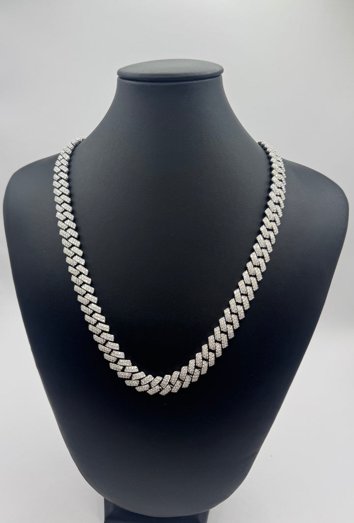 925 SILVER MOISSANITE MIAMI CUBAN NECKLACE 10MM