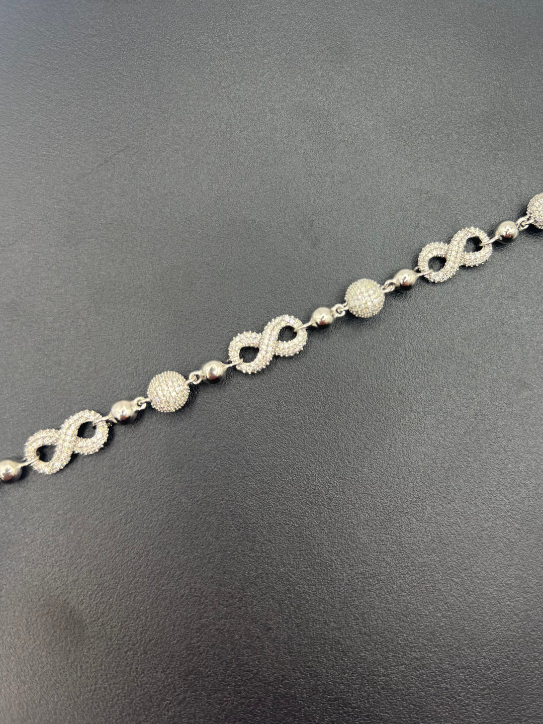 925 SILVER MOISSANITE ICE BALL WITH INFINITY NECKLACE