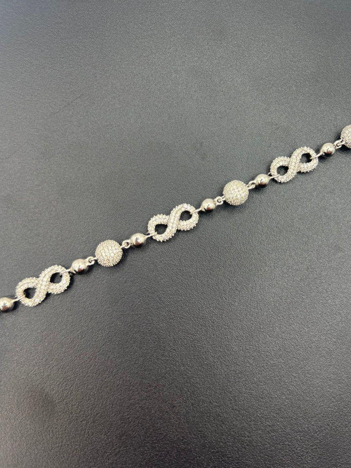 925 SILVER MOISSANITE ICE BALL WITH INFINITY NECKLACE