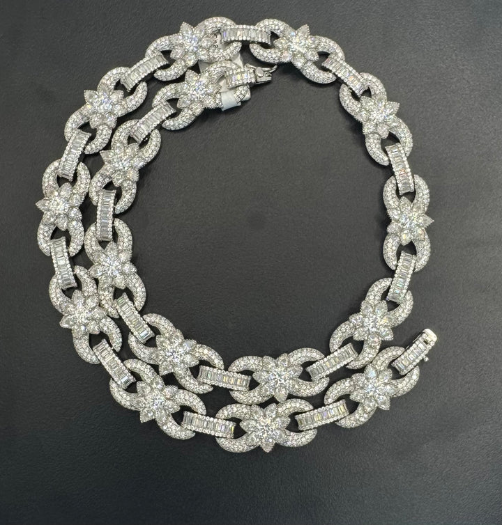 925 SILVER MOISSANITE INFINITY FLOWER NECKLACE