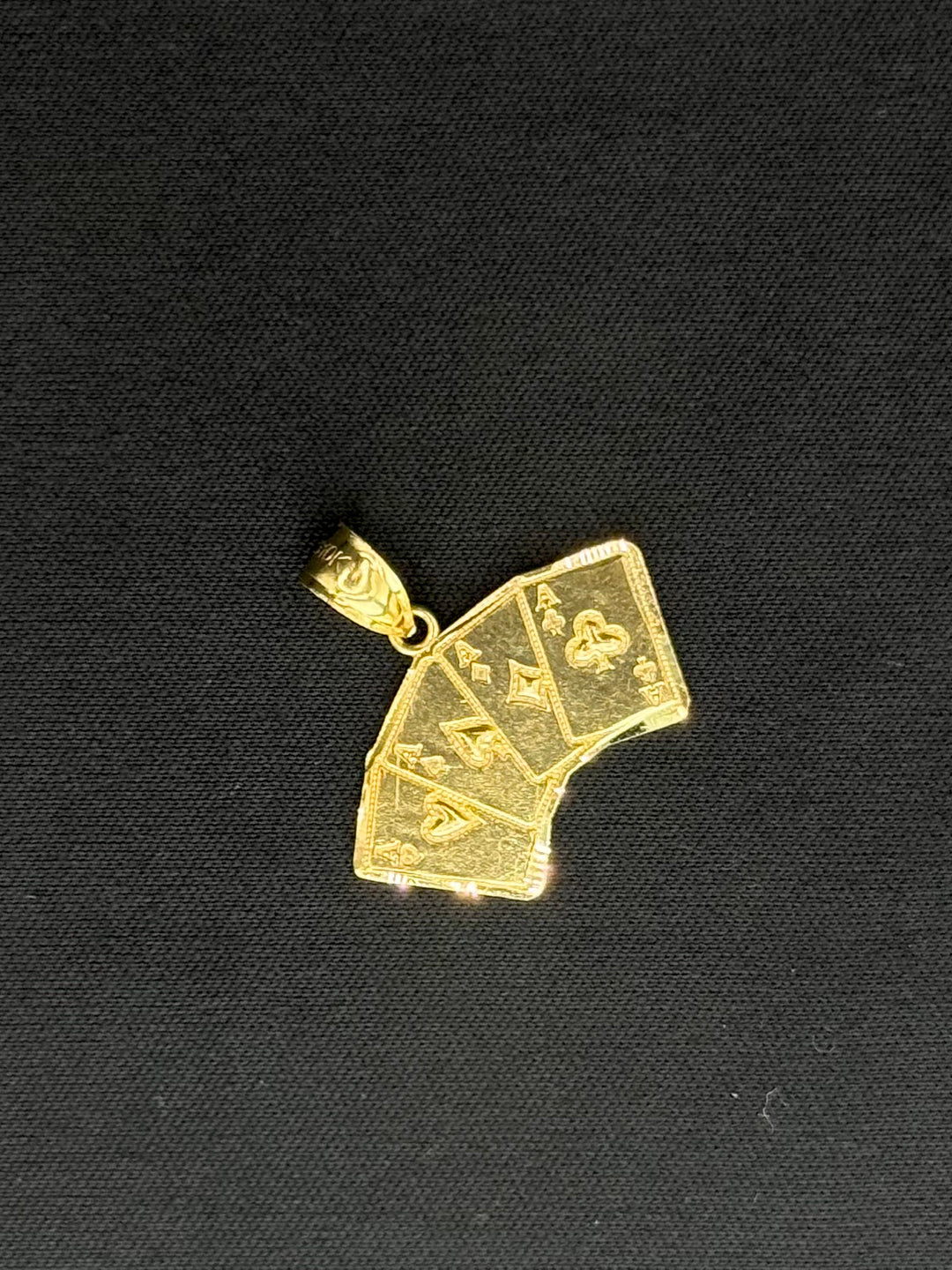 10K GOLD ACE PLAYING CARDS PENDANT