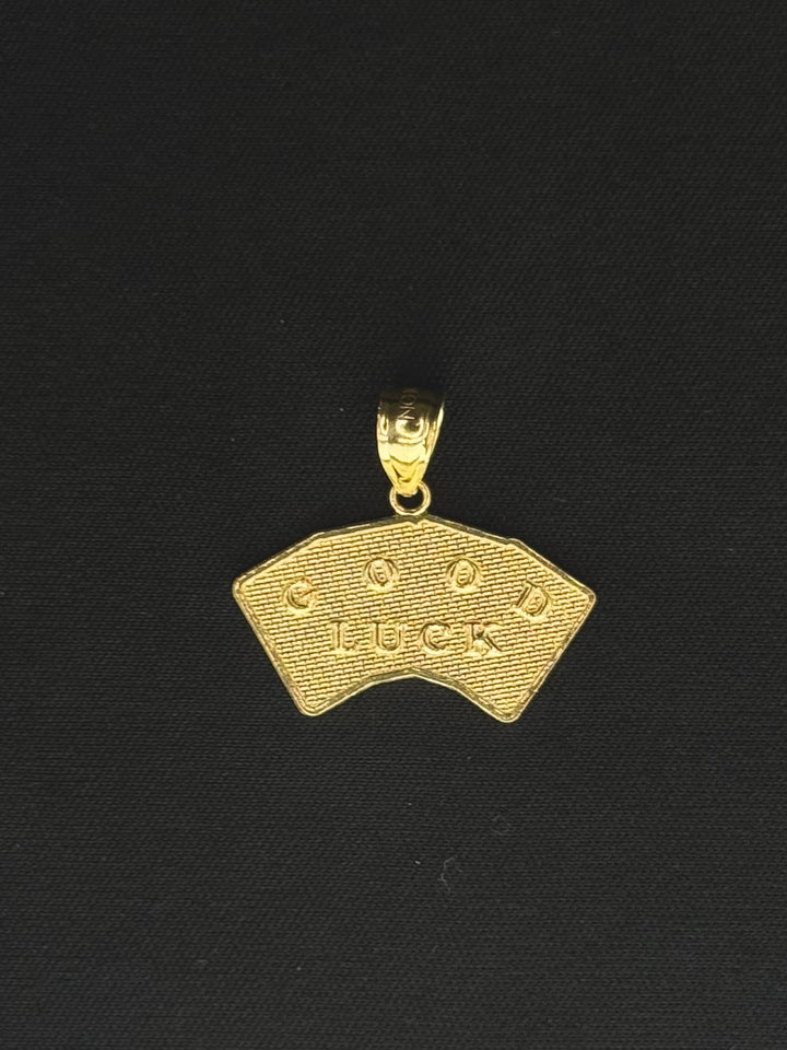 10K GOLD ACE PLAYING CARDS PENDANT