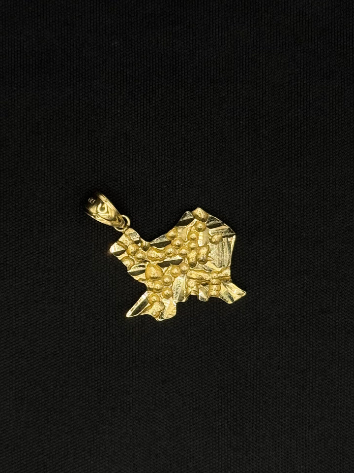 10K GOLD DIA CUT NUGGET CUT TEXAS PENDANT