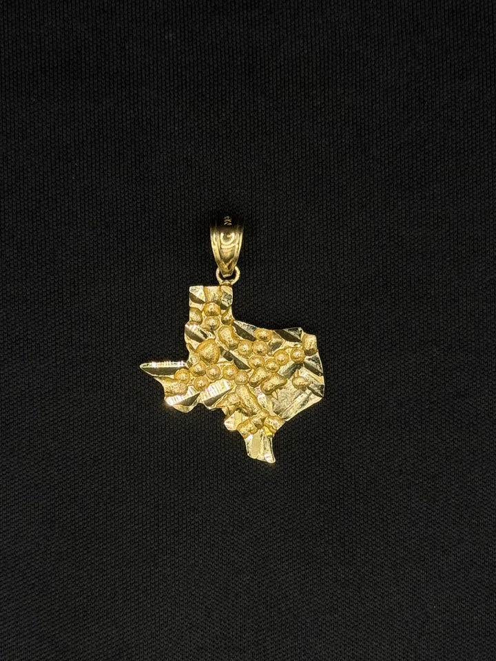 10K GOLD DIA CUT NUGGET CUT TEXAS PENDANT