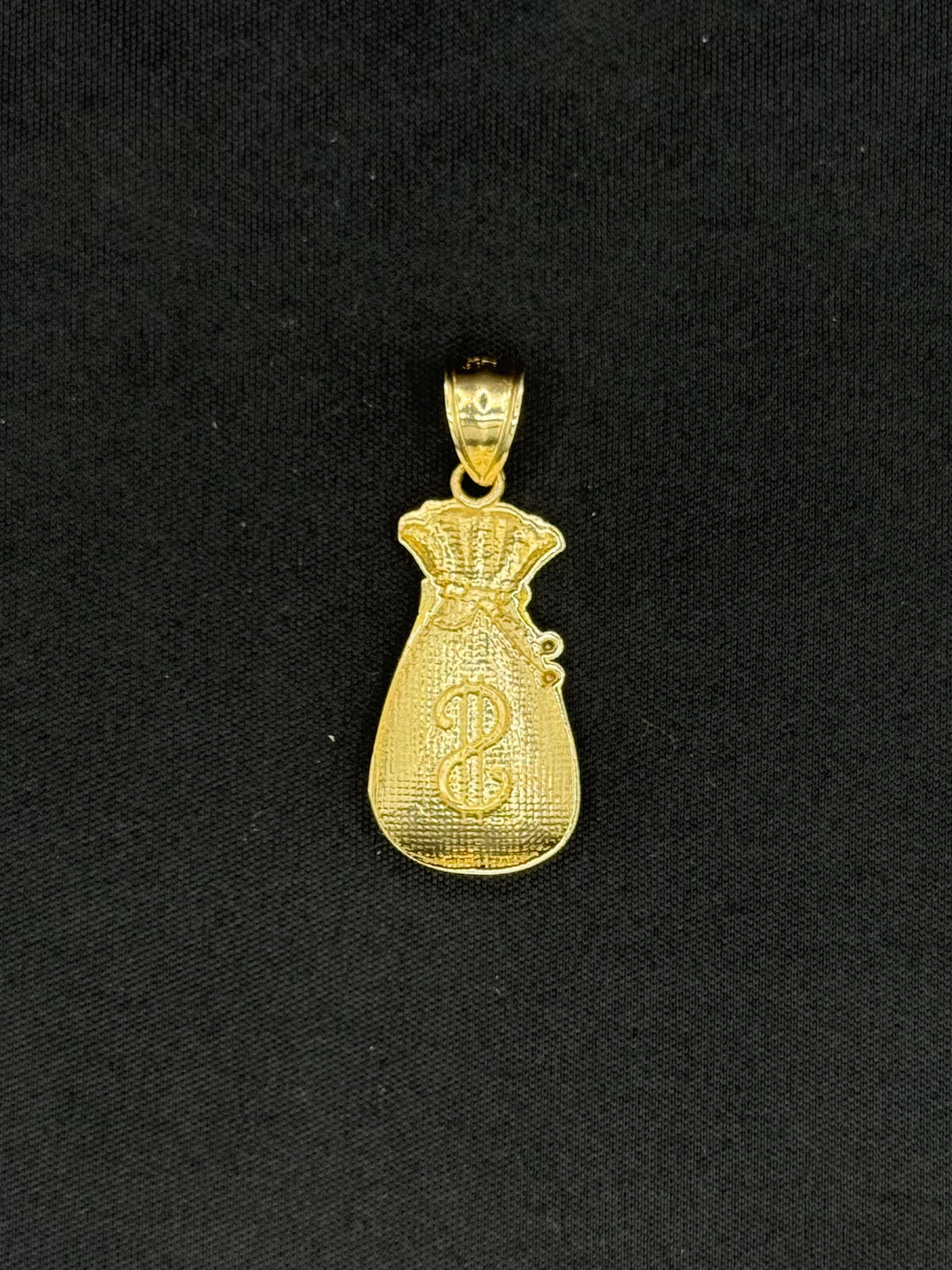 10K GOLD DIA CUT MONEY BAG PENDANT
