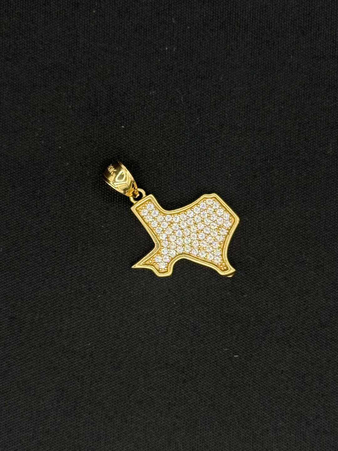 10K GOLD CZ TEXAS PENDANT