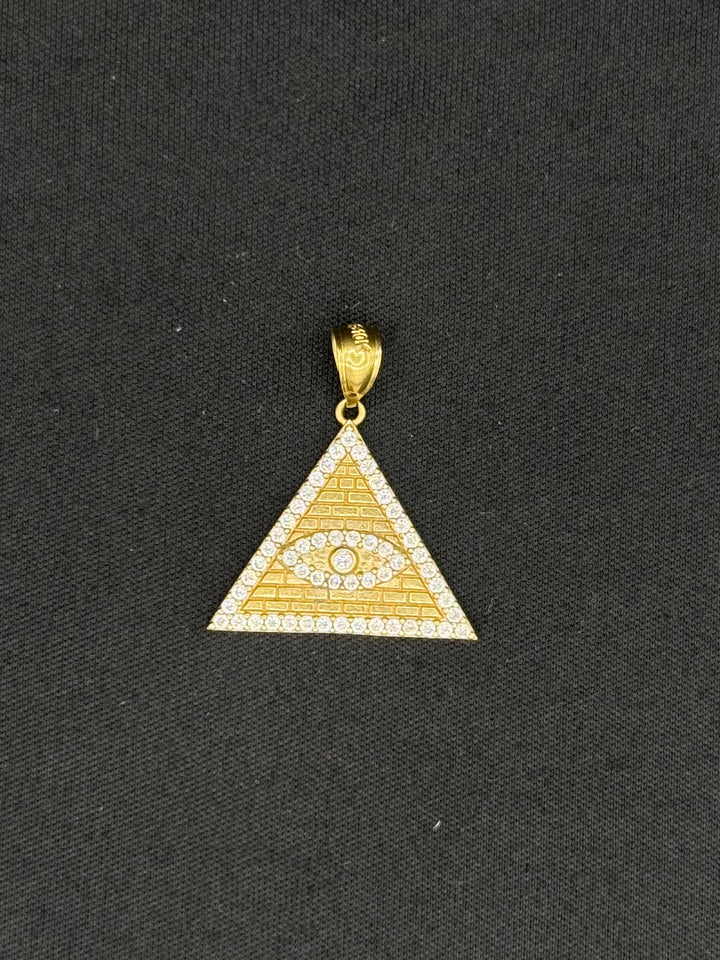 10K GOLD PYRAMID WITH ALL EYE PENDANT