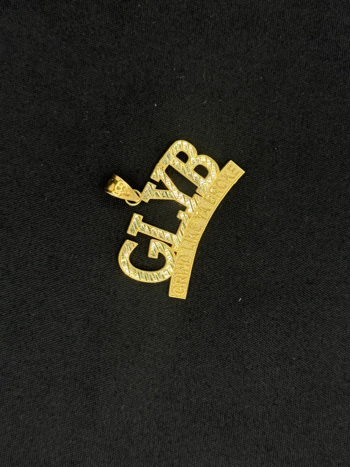 10K GOLD DIA CUT GRIND LIKE YA BROKE( GLYB) PENDANT