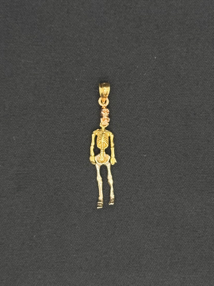 10K TRI GOLD SKELETON PENDANT