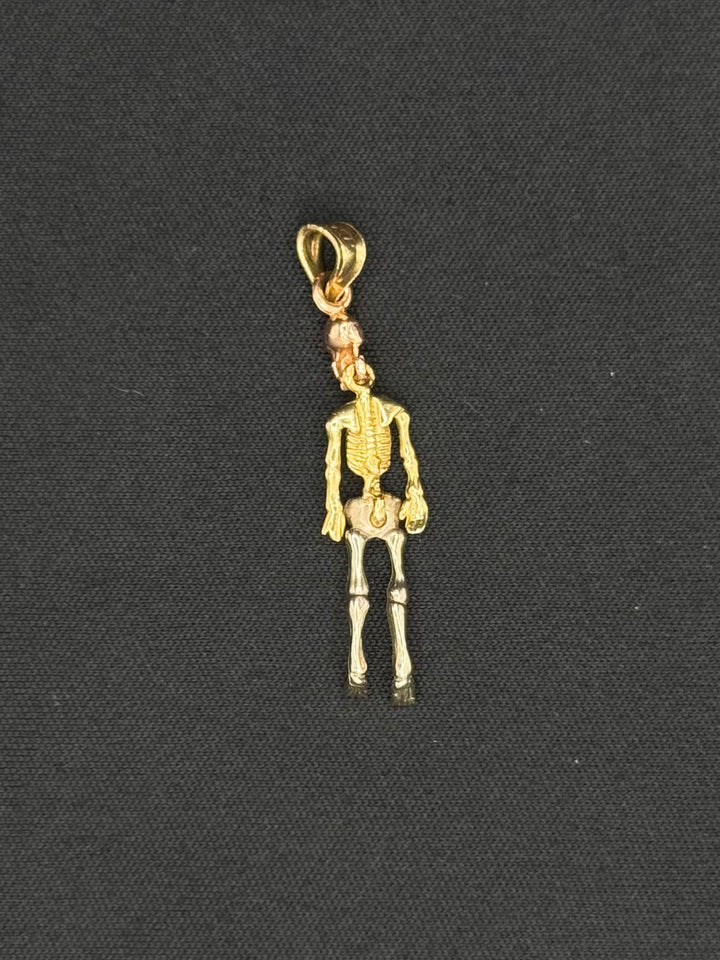 10K TRI GOLD SKELETON PENDANT
