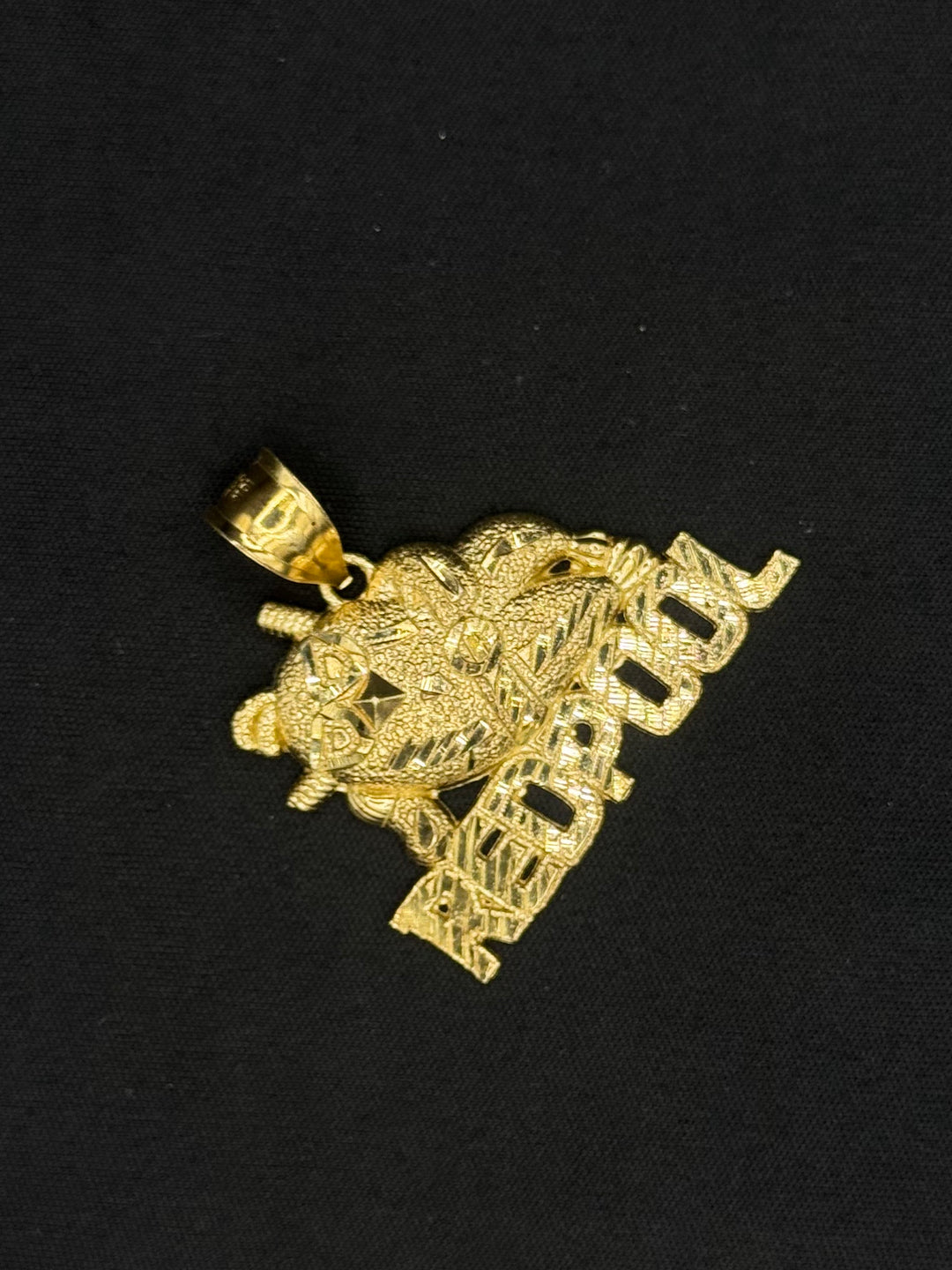 10K GOLD DIA CUT REDPOOL PENDANT