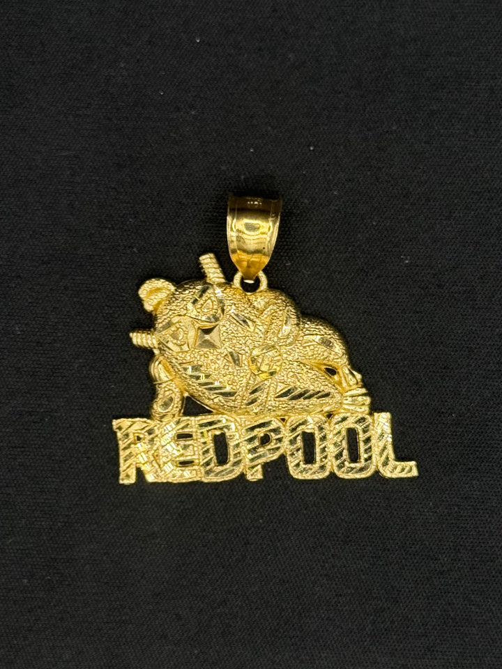 10K GOLD DIA CUT REDPOOL PENDANT