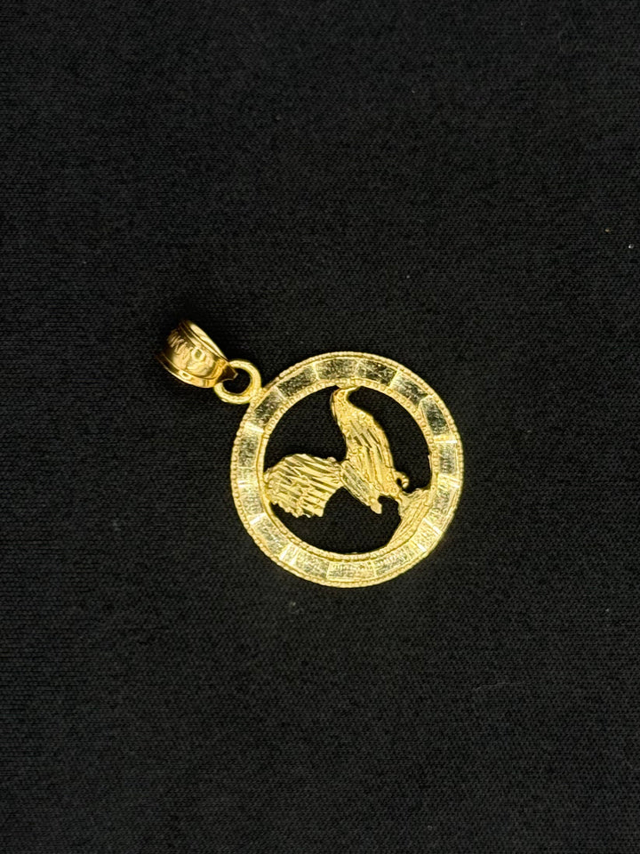 10K GOLD ROASTER DIA CUT PENDANT