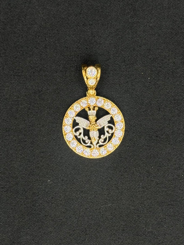 10K GOLD CZ ANGEL PENDANT