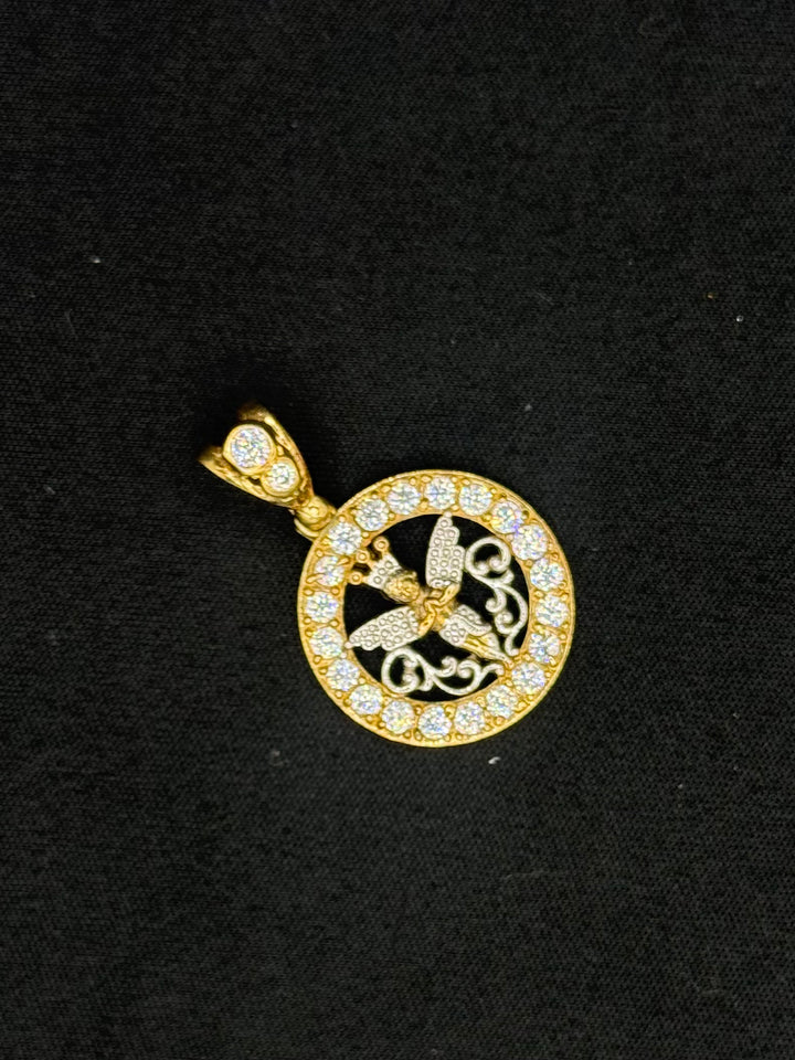 10K GOLD CZ ANGEL PENDANT