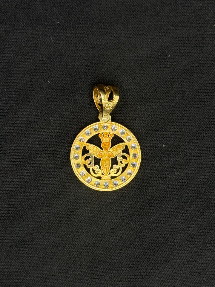 10K GOLD CZ ANGEL PENDANT