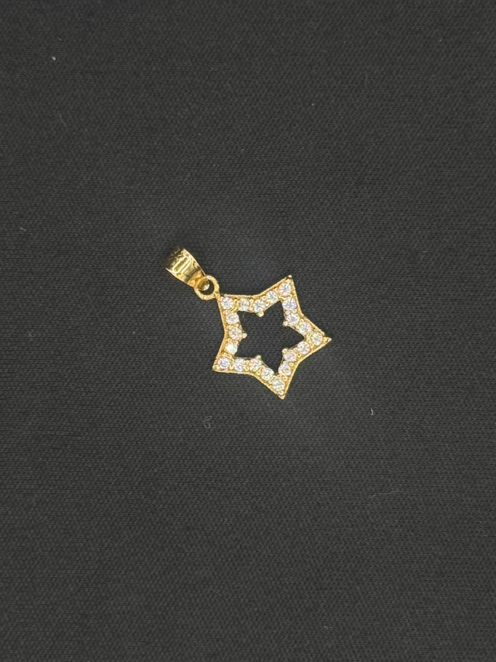 10K GOLD STAR CZ PENDANT