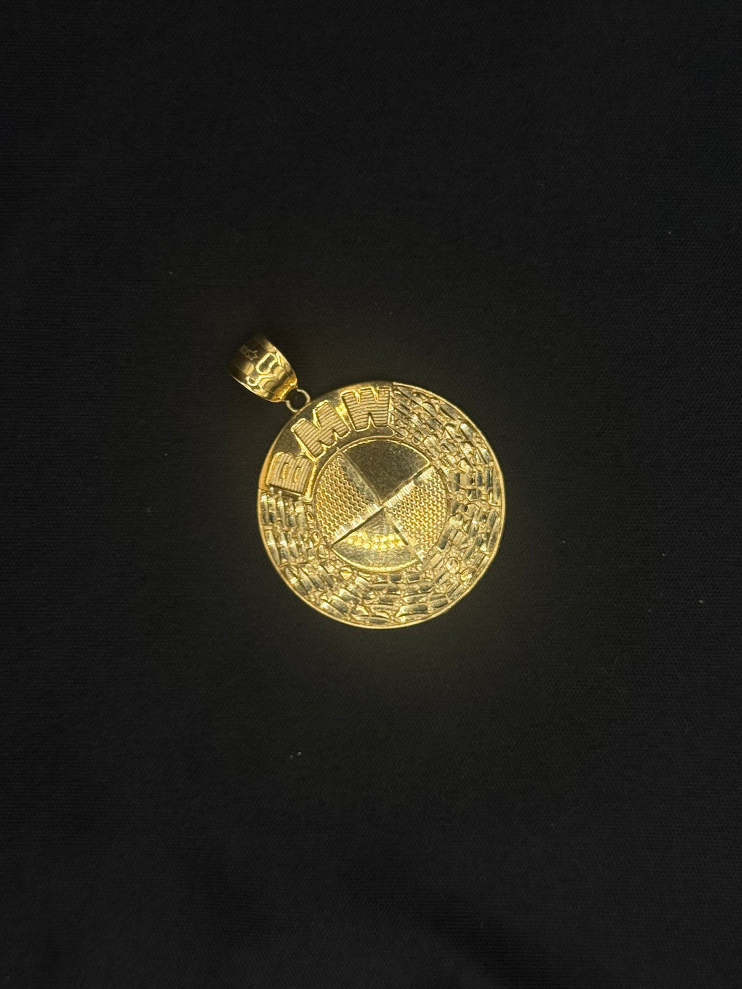 10K GOLD BMW WITH NUGGET CUT PENDANT
