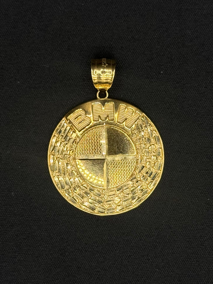 10K GOLD BMW WITH NUGGET CUT PENDANT