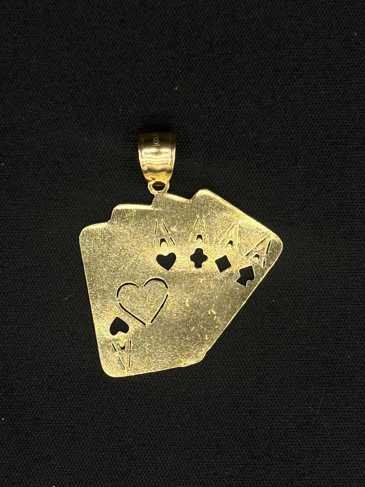 10K GOLD ACE CARD PENDANT