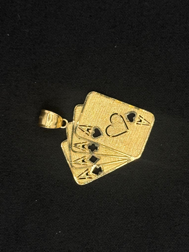10K GOLD ACE CARD PENDANT