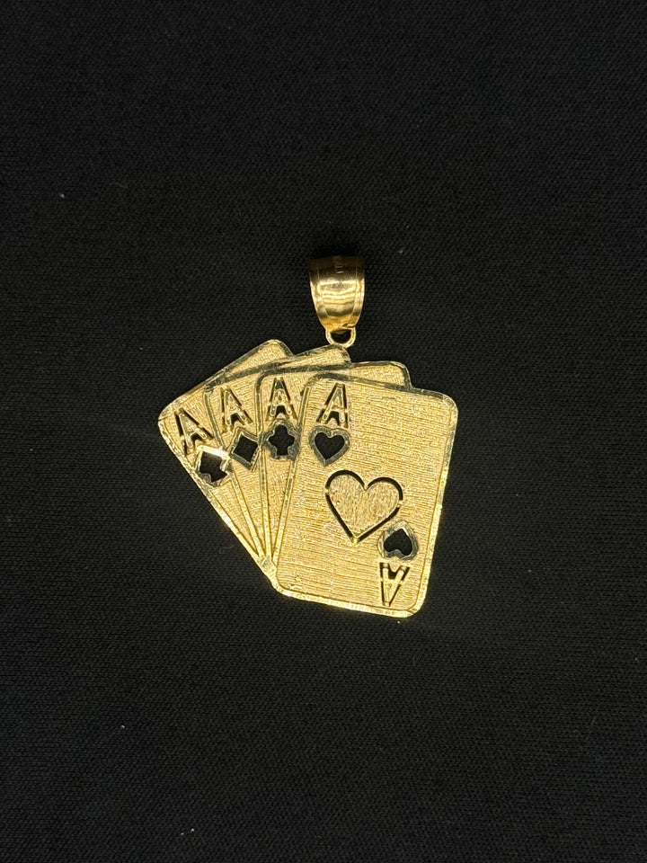 10K GOLD ACE CARD PENDANT