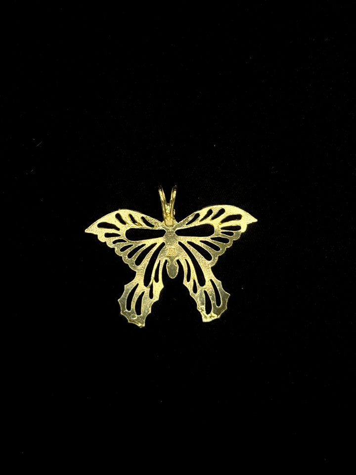 10K GOLD DIA CUT BUTTERFLY PENDANT