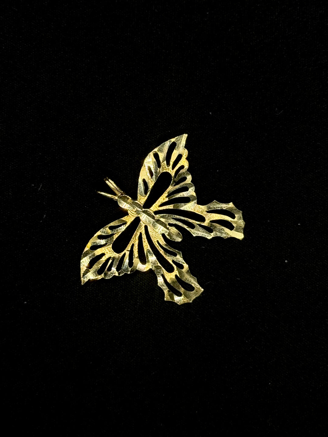 10K GOLD DIA CUT BUTTERFLY PENDANT