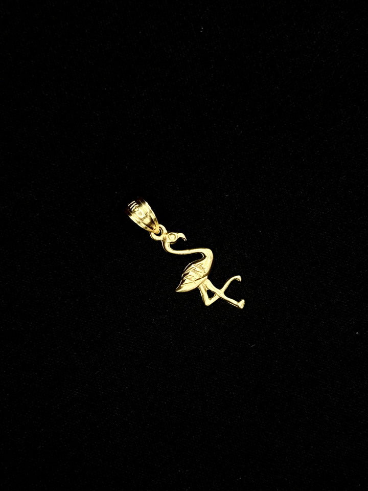 10K GOLD FLAMINGO PENDANT