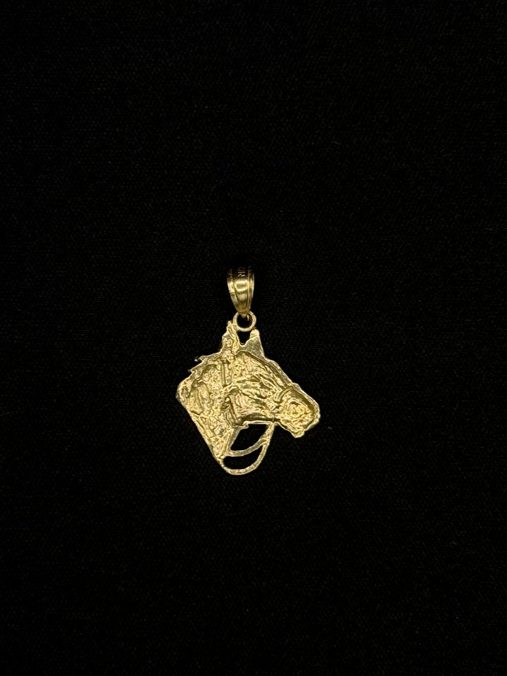10K GOLD HORSE HEAD PENDANT