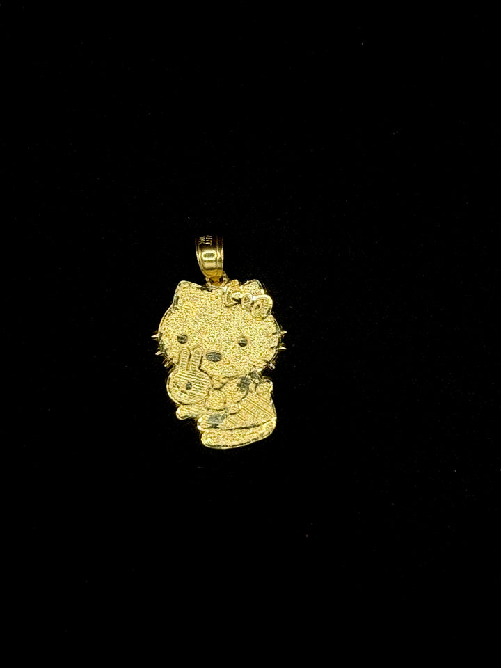 10K GOLD KITTY WITH BUNNY PENDANT