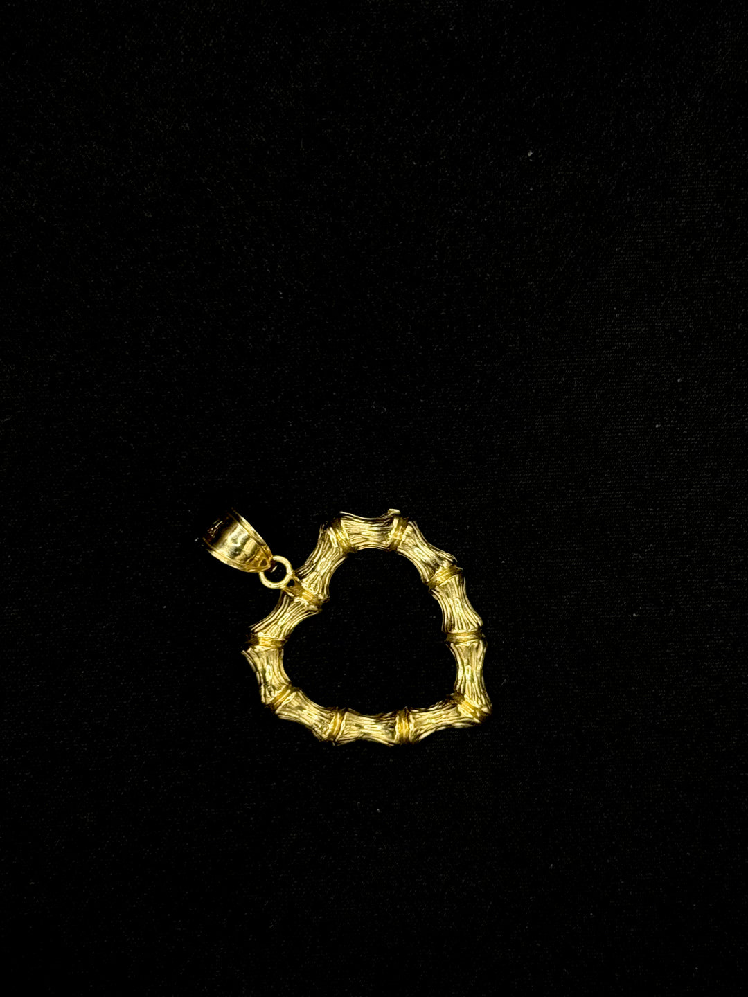 10K GOLD BAMBOO HEART PENDANT