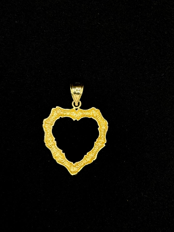 10K GOLD BAMBOO HEART PENDANT