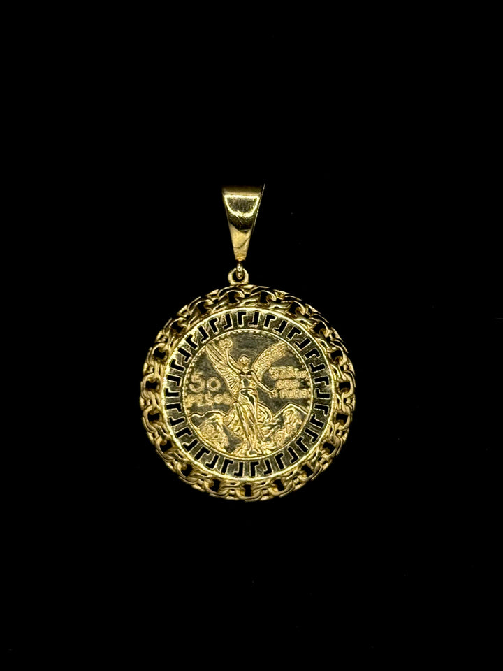 10K GOLD 50 PESOS WITH GREEK DESIGN CHINO BASIL