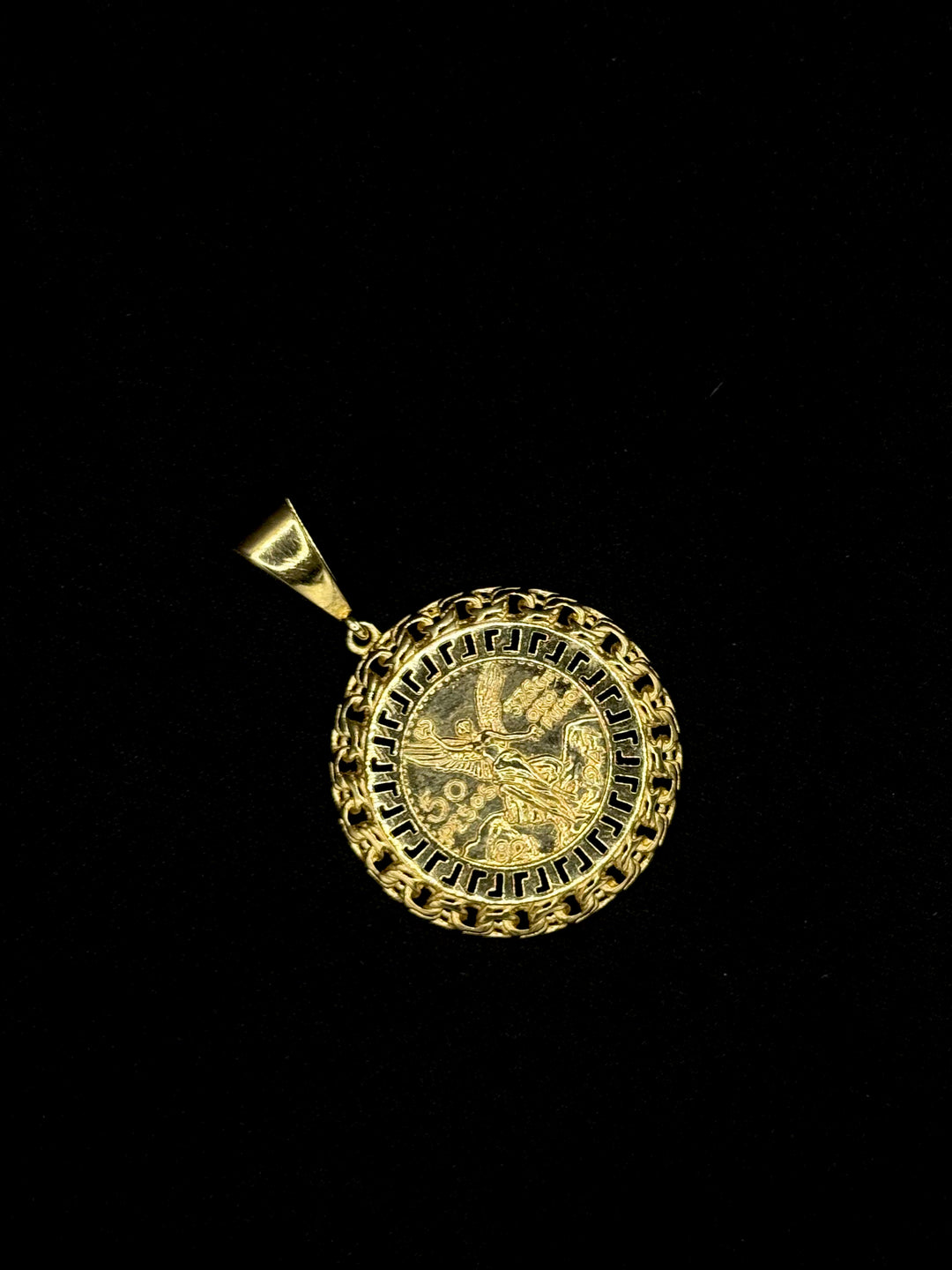10K GOLD 50 PESOS WITH GREEK DESIGN CHINO BASIL