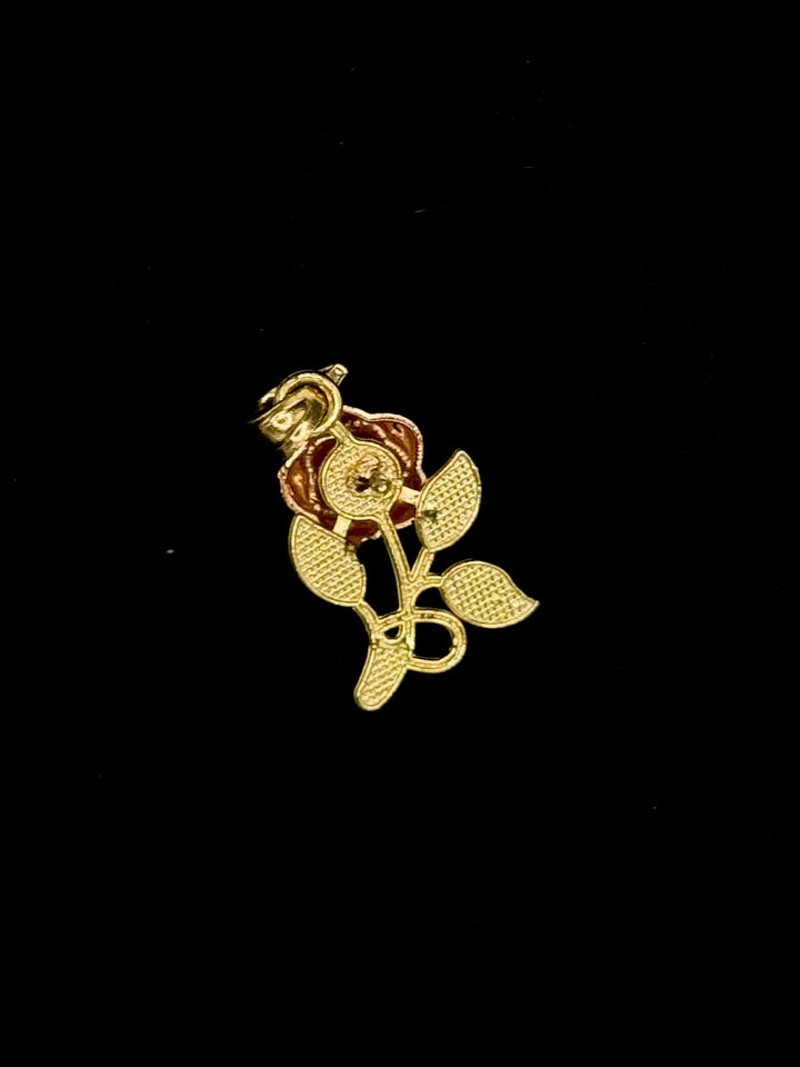10K GOLD TWO TONE ROSE PENDANT