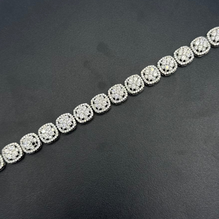 925 SILVER MOISSANITE CLUSTER NECKLACE