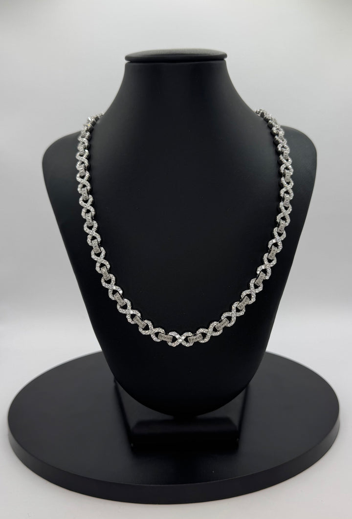 925 SILVER MOISSANITE INFINITY LINK NECKLACE