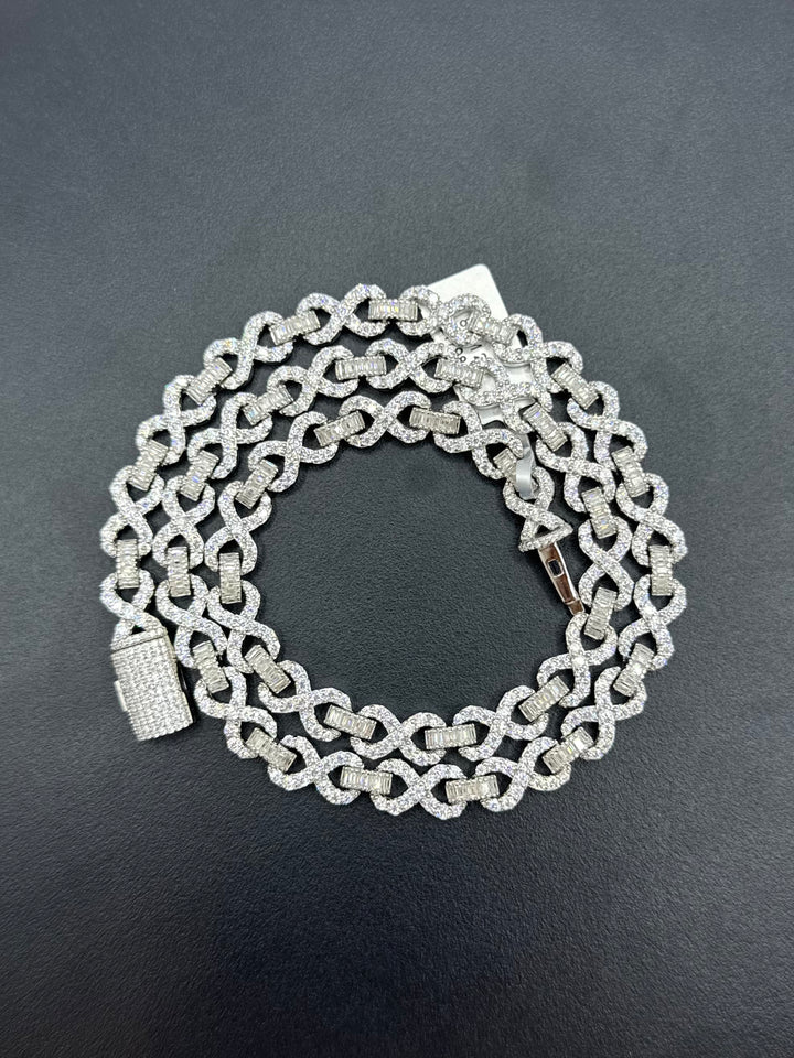 925 SILVER MOISSANITE INFINITY LINK NECKLACE