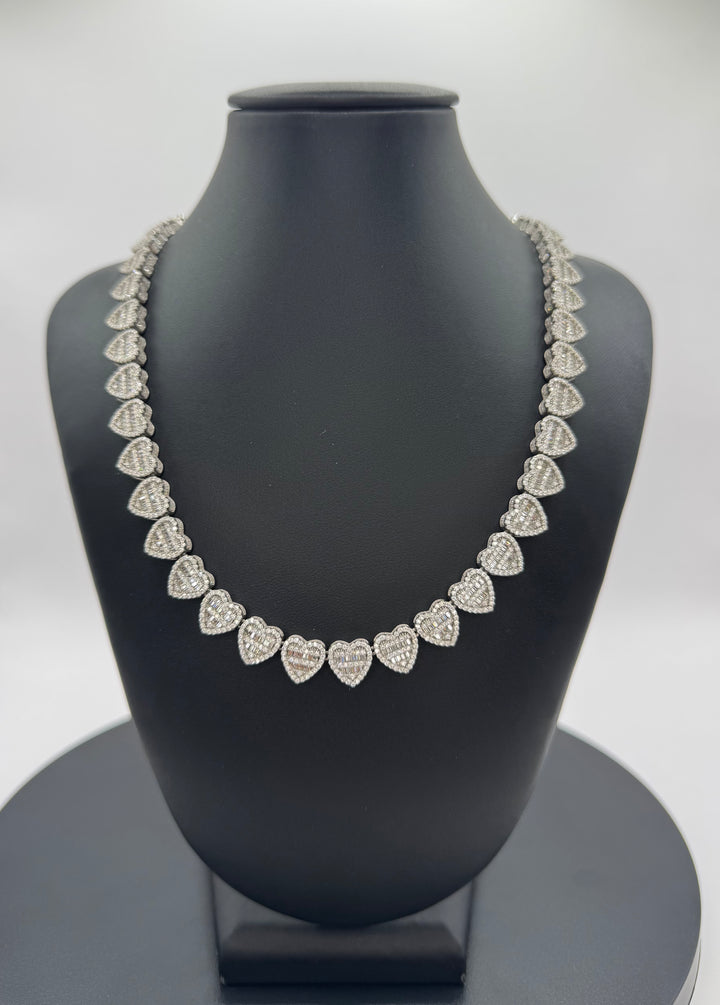 925 SILVER MOISSANITE HEART NECKLACE