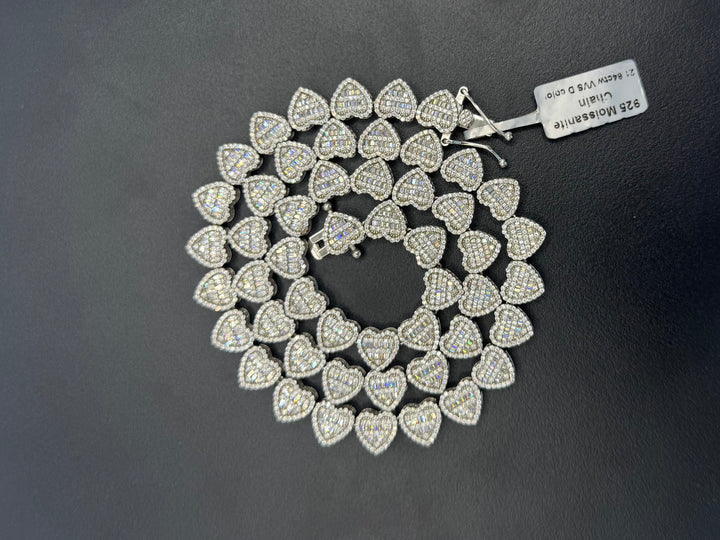 925 SILVER MOISSANITE HEART NECKLACE