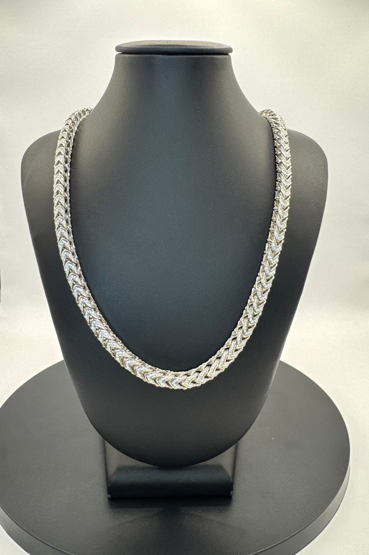 925 SILVER MOISSANITE FRANCO NECKLACE