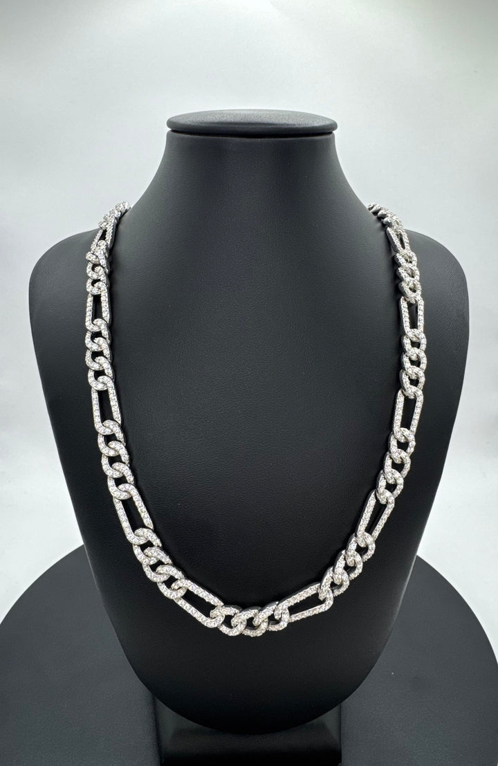 925 SILVER MOISSANITE FIGARO NECKLACE