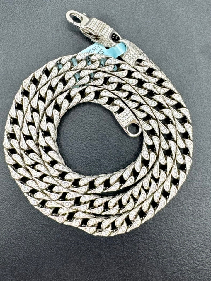925 SILVER MOISSANITE FRANCO NECKLACE