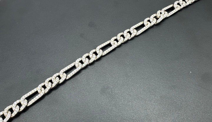 925 SILVER MOISSANITE FIGARO NECKLACE