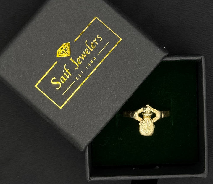 10K GOLD MONEY BAG RING