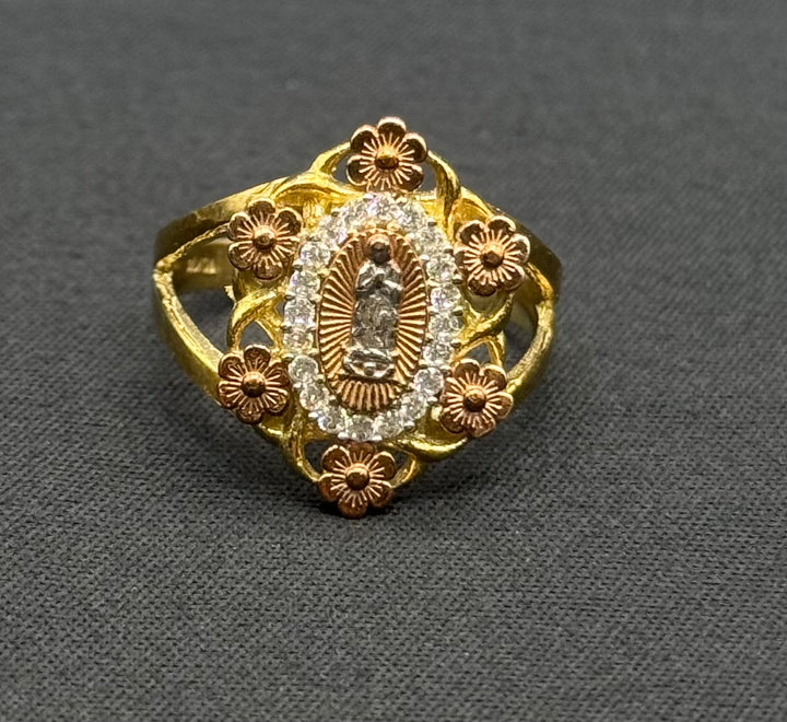 10K GOLD TWO TONE VIRGIN MARY RUNG