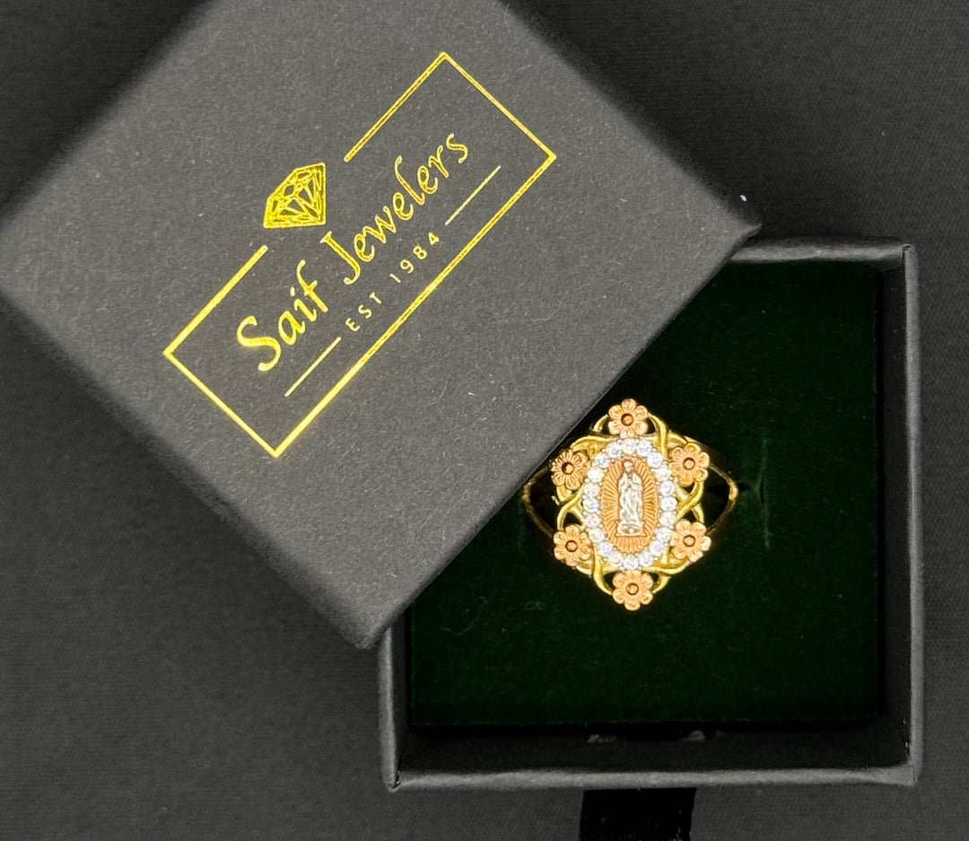 10K GOLD TWO TONE VIRGIN MARY RUNG