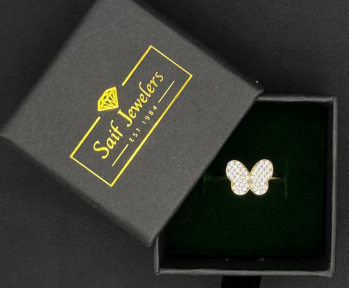 10K GOLD BUTTERFLY CZ RING